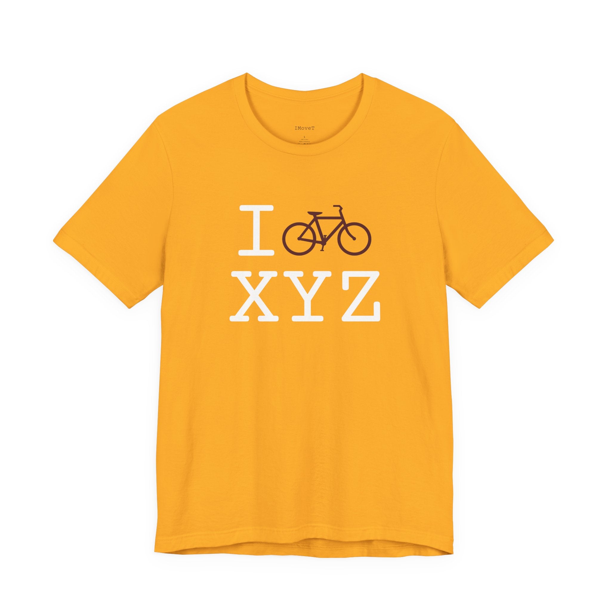 I Bike ___ unisex T, maroon bike