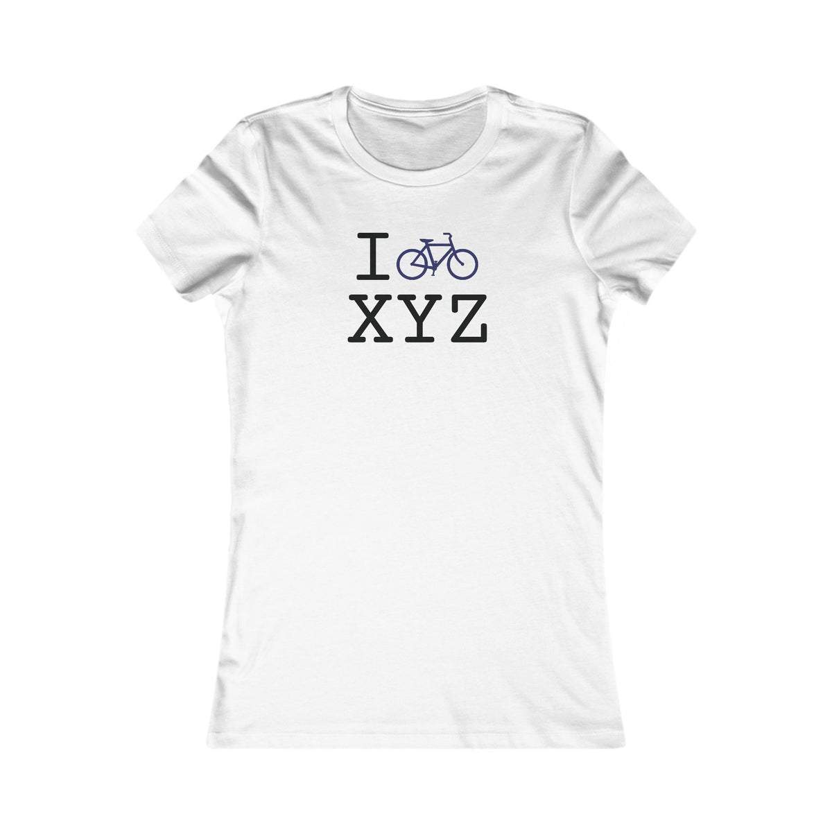 I Bike women's T, navy bike