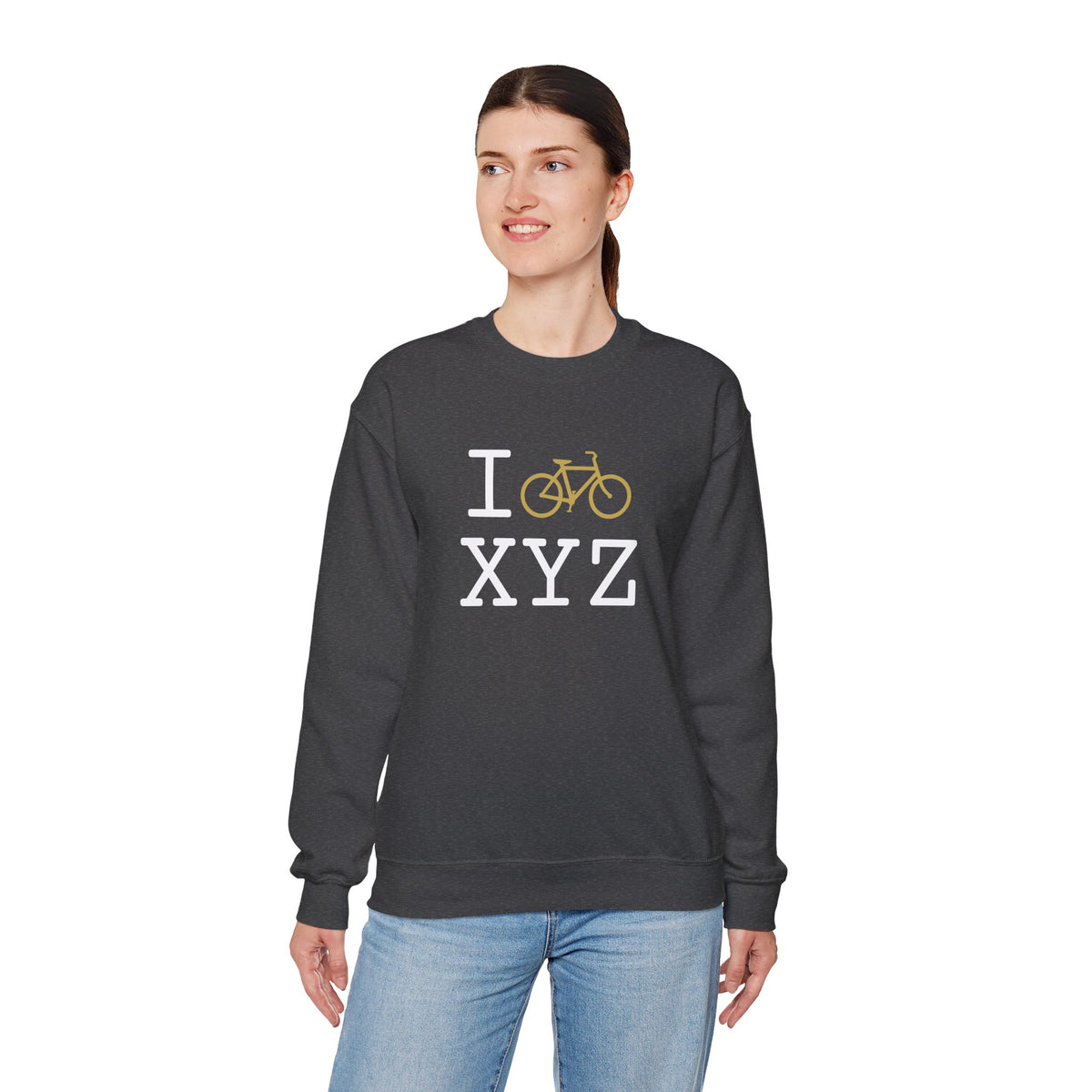 I Bike sweatshirt, gold bike