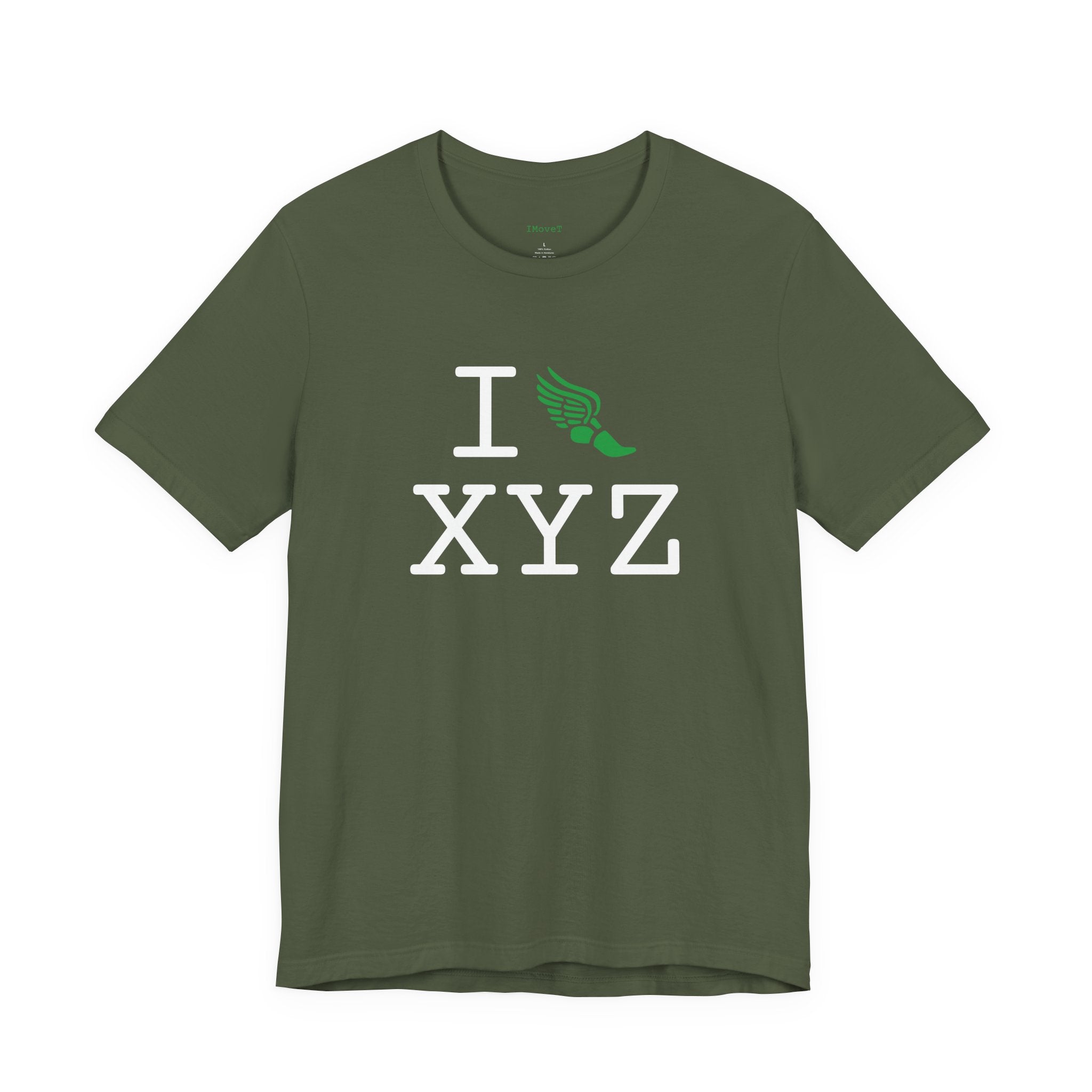 I Run ___ unisex T, green logo