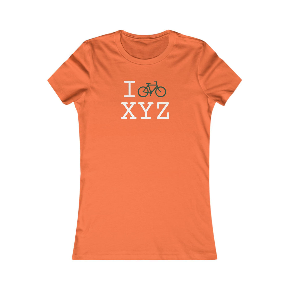 I Bike women's T, dark green bike