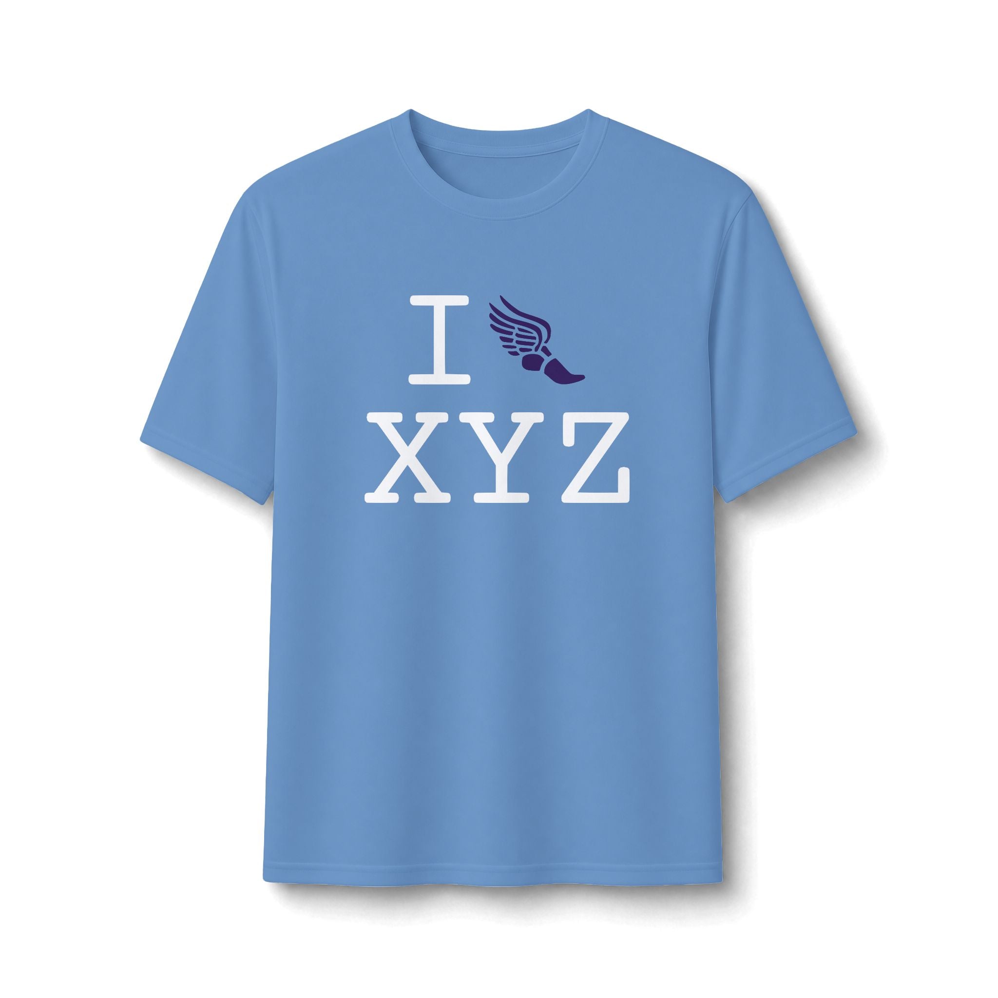 I Run ___ athletic T, purple logo