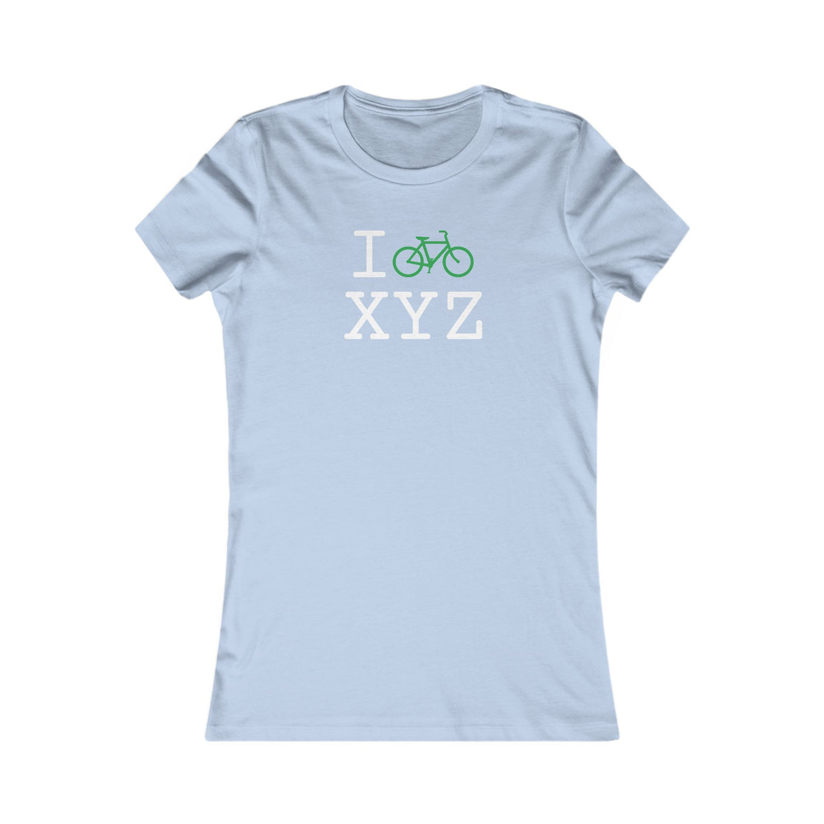 I Bike women's T, green bike