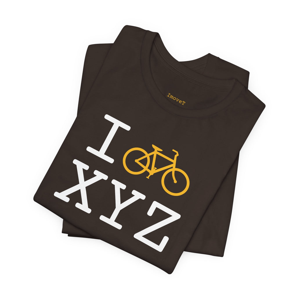 I Bike unisex T, yellow bike