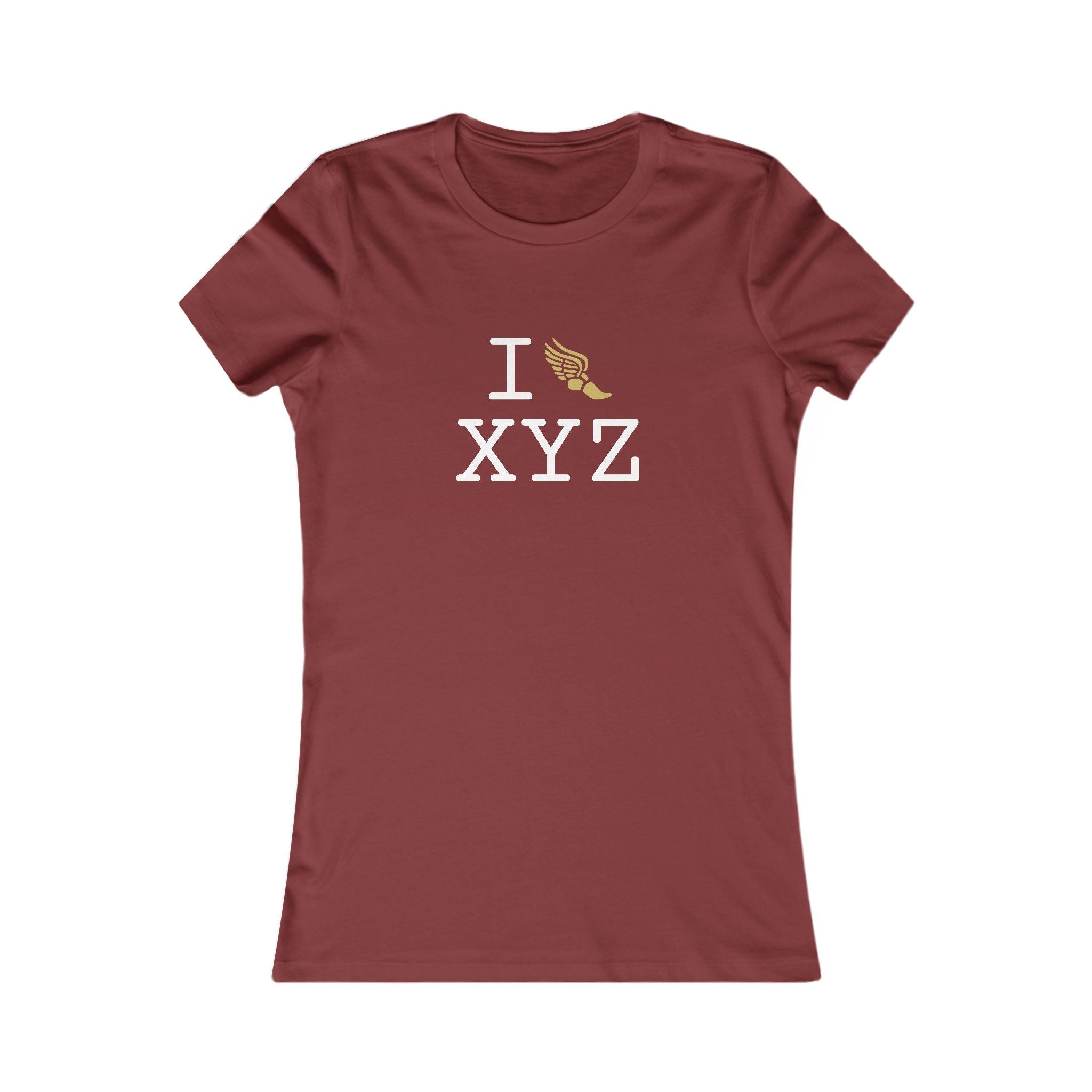 I Run ___ women's T, gold logo