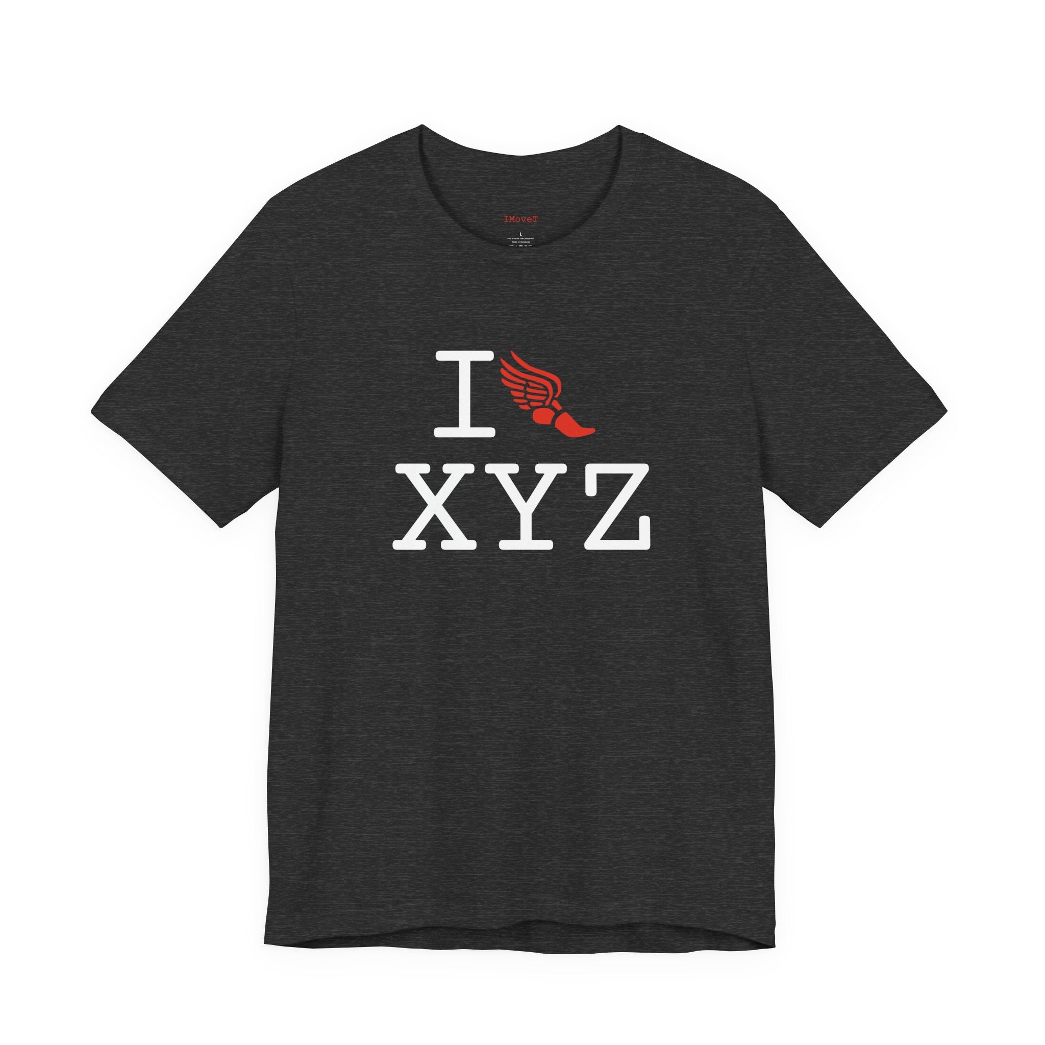 I Run ___ unisex T, red logo