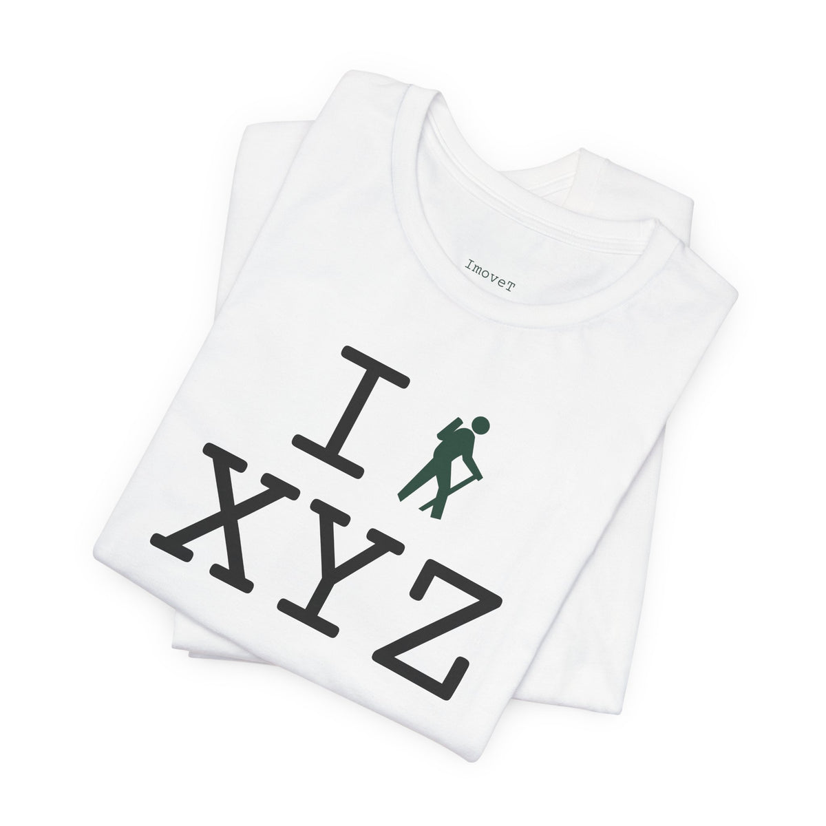 I Hike unisex T, dark green hiker