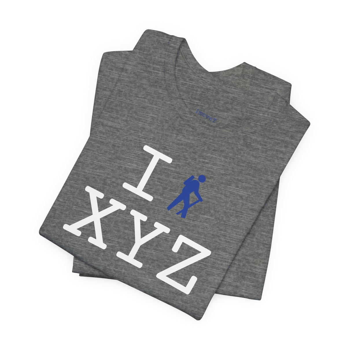 I Hike unisex T, blue hiker