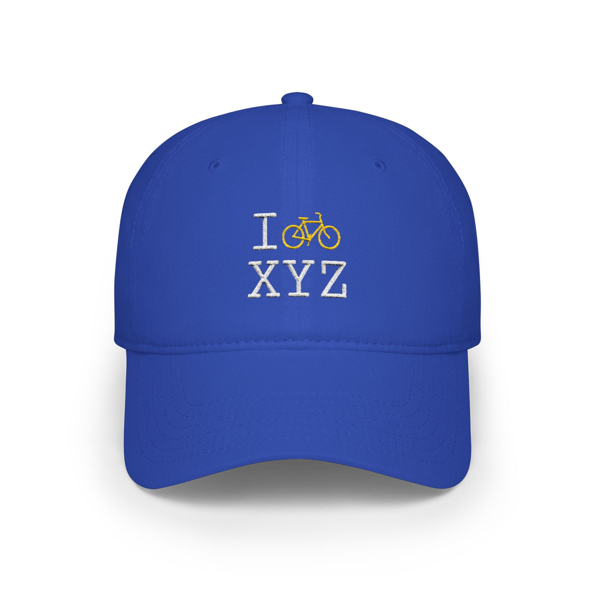 I Bike baseball cap, yellow bike