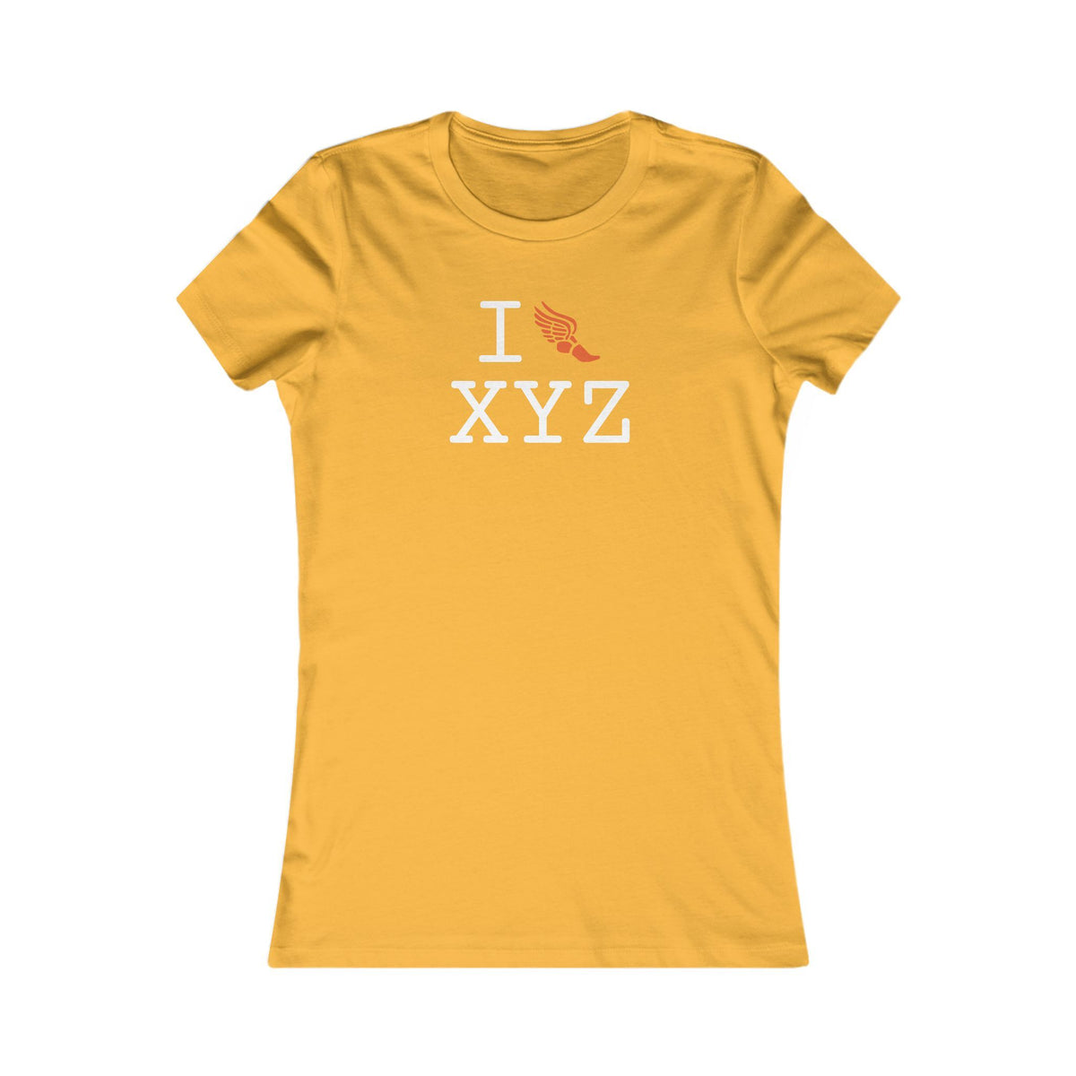 I Run women's T, orange logo