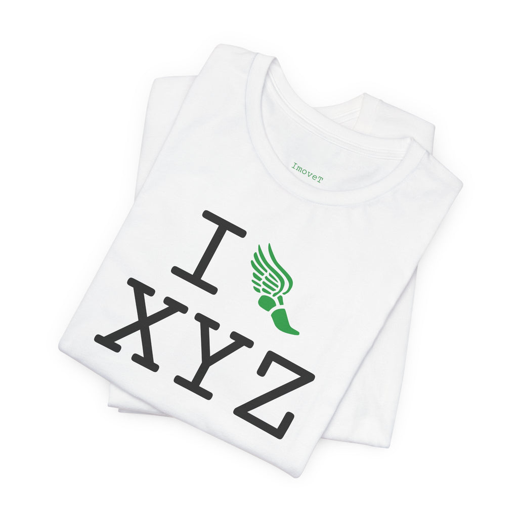 I Run unisex T, green logo