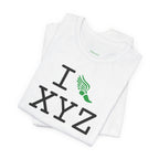 I Run unisex T, green logo