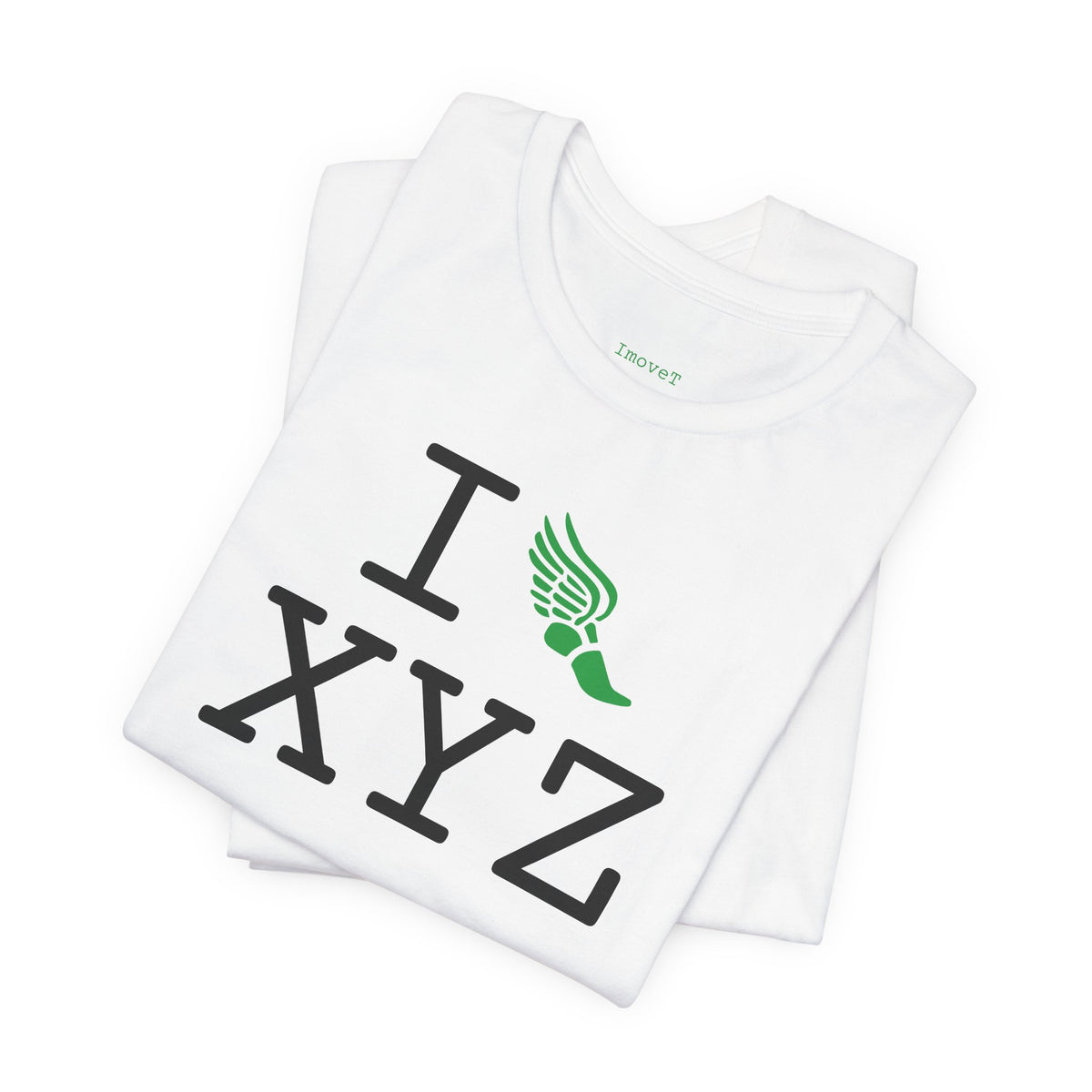 I Run unisex T, green logo