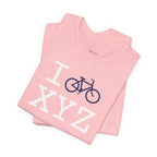 I Bike unisex T, navy bike