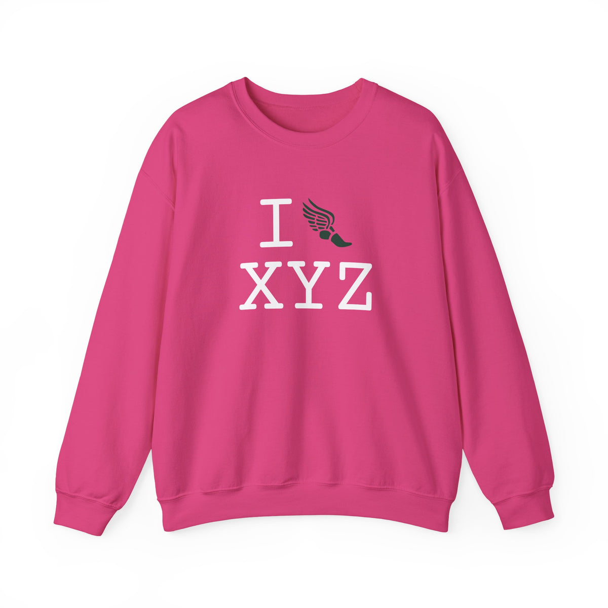 I Run sweatshirt, dark green logo