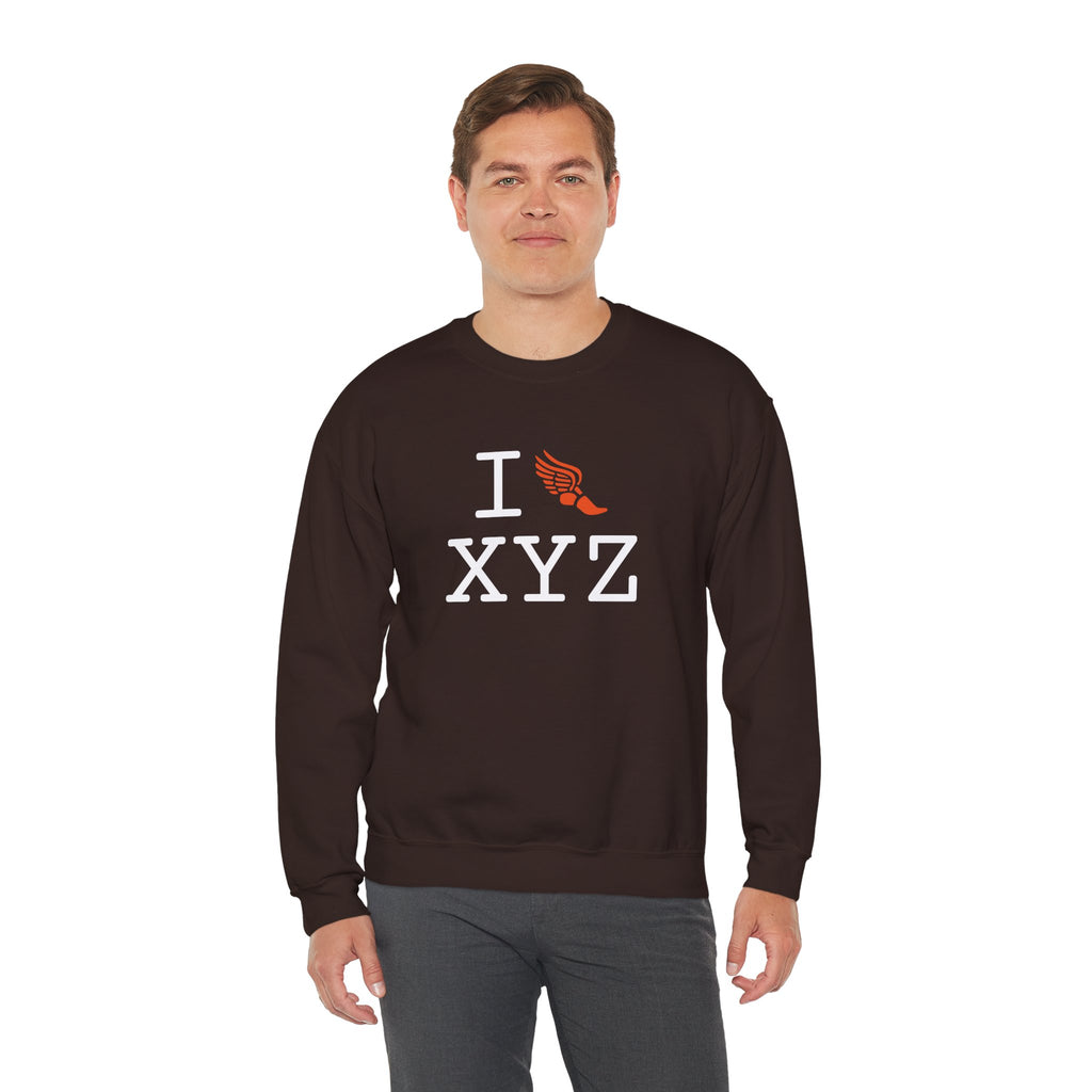 I Run sweatshirt, orange logo
