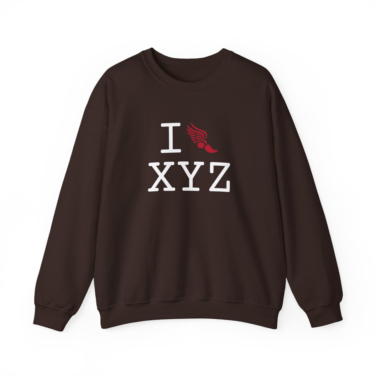 I Run sweatshirt, red logo
