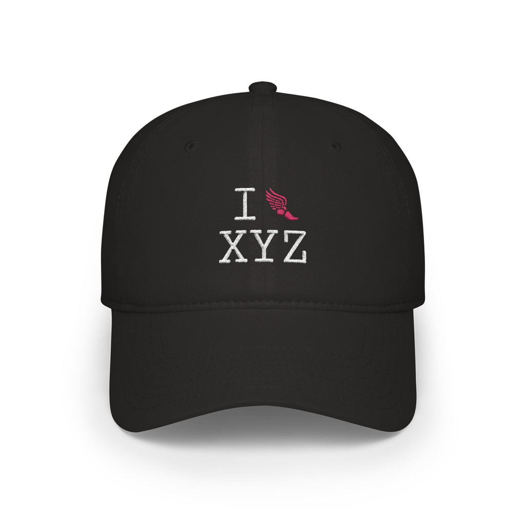 I Run baseball cap, pink logo