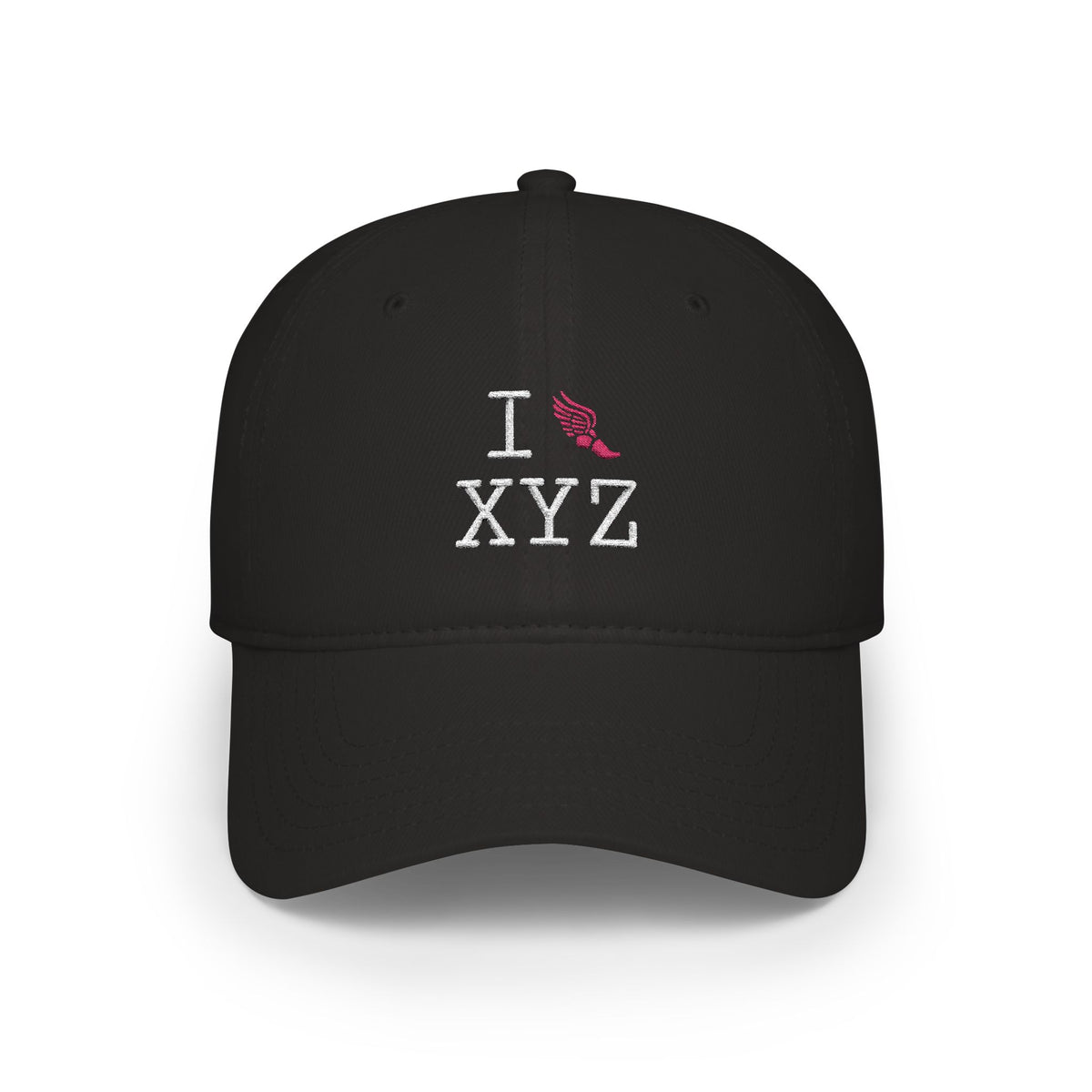 I Run baseball cap, pink logo