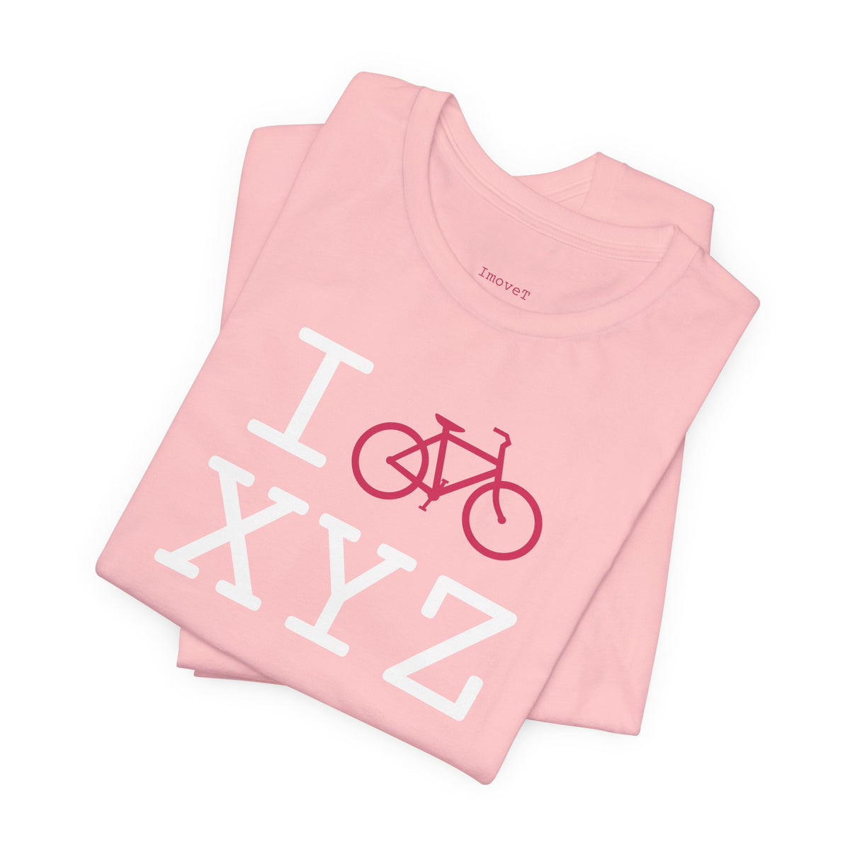 I Bike unisex T, hot pink bike