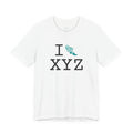 I Run ___ unisex T, teal logo
