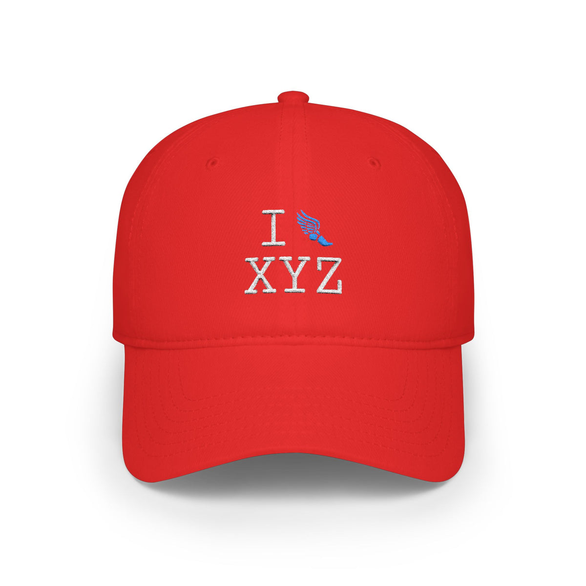 I Run baseball cap, light blue logo