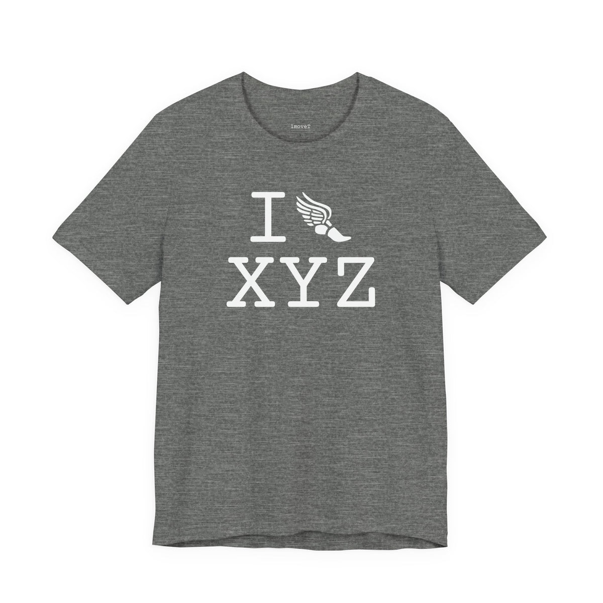 I Run unisex T, white logo