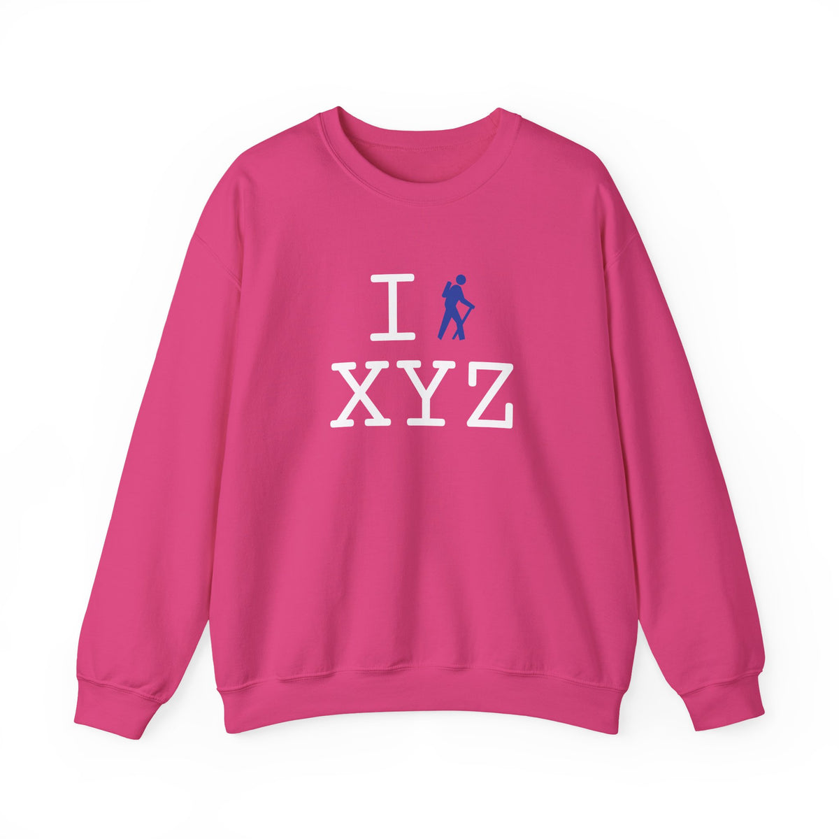 I Hike sweatshirt, blue hiker
