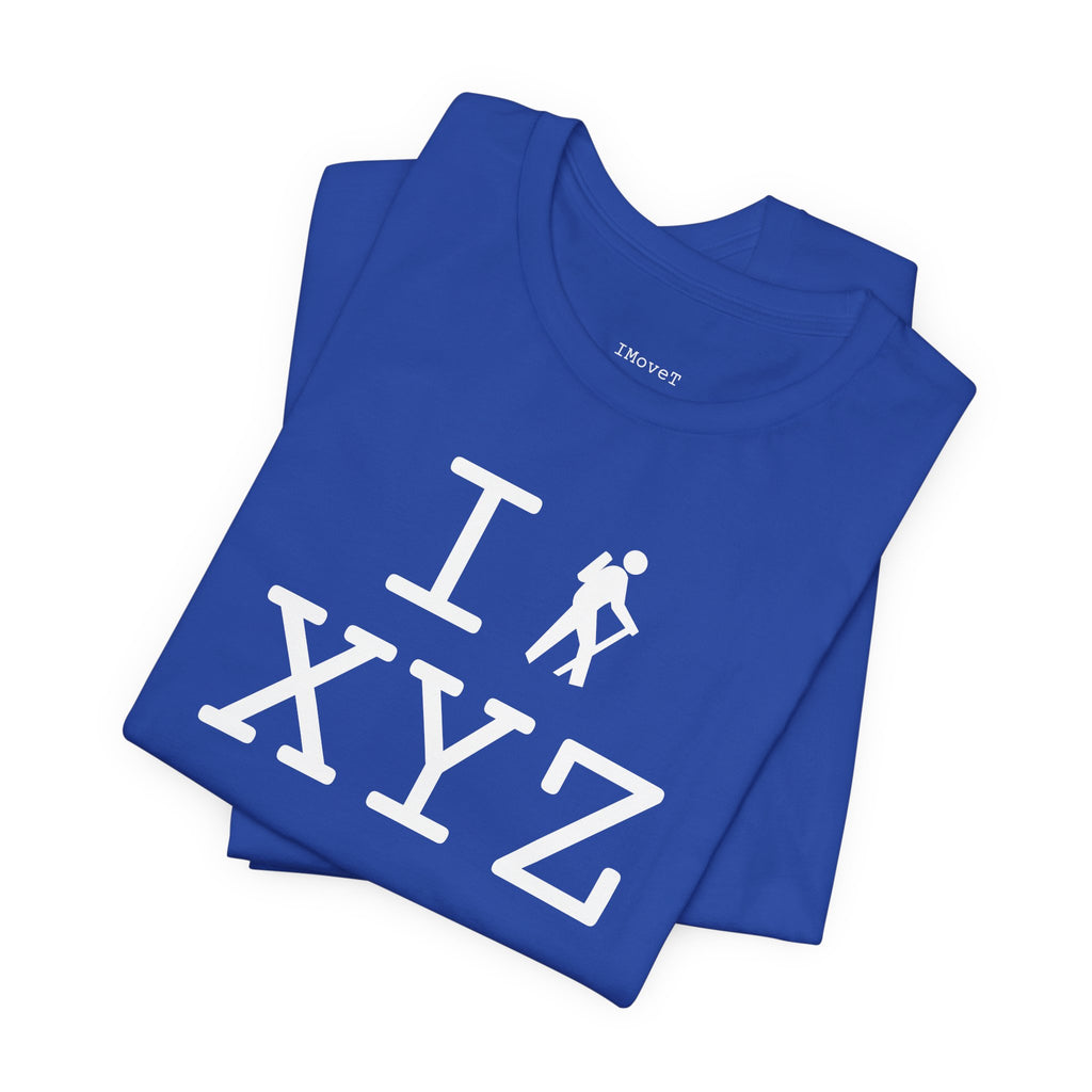 I Hike unisex T, white hiker