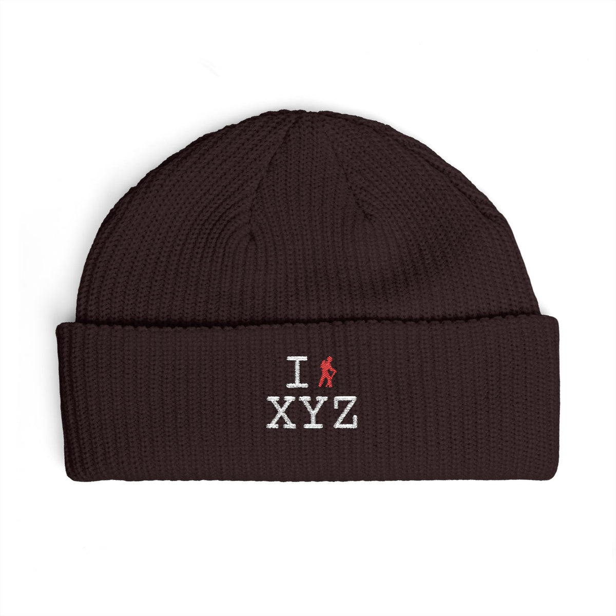 I Hike beanie, red hiker