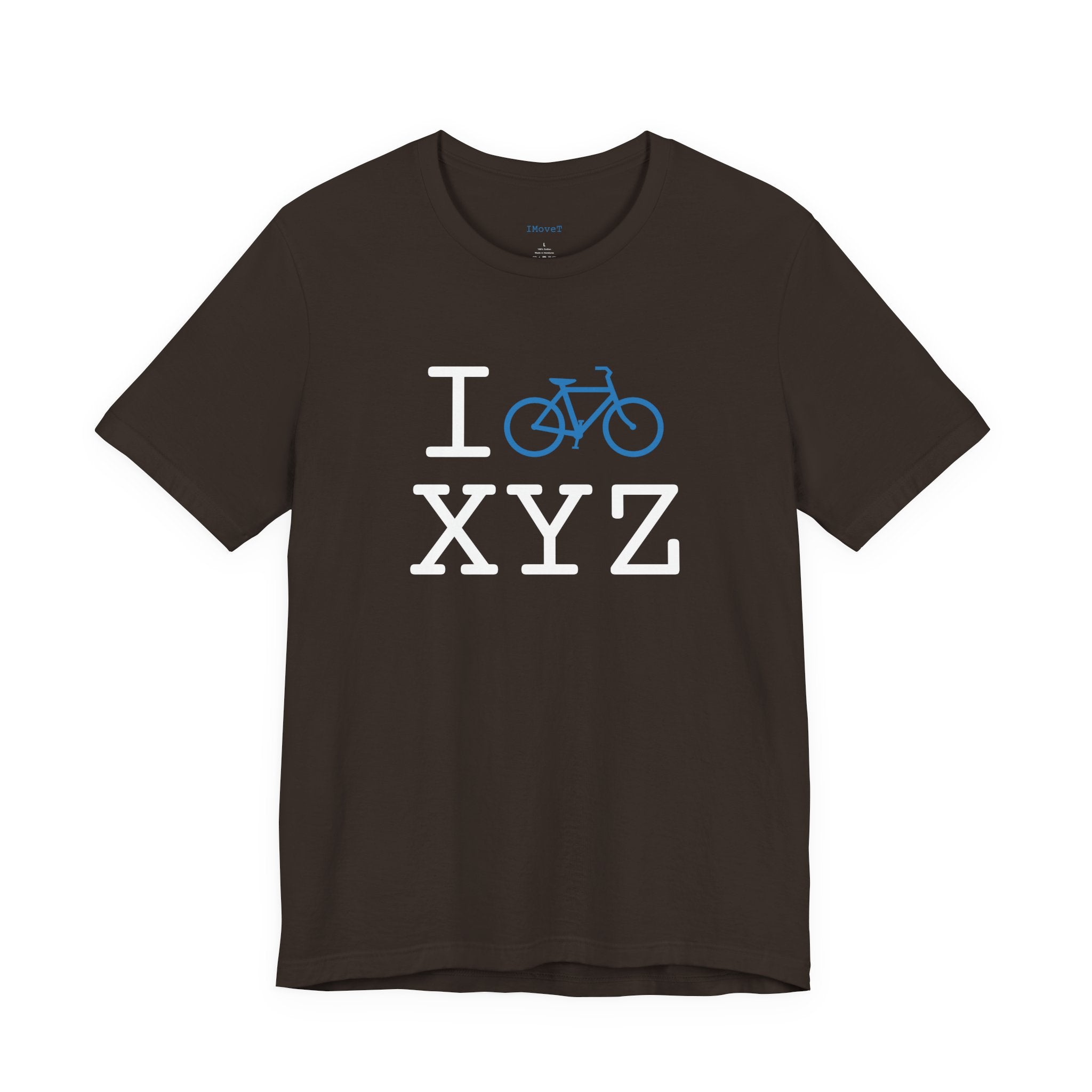 I Bike ___ unisex T, light blue bike