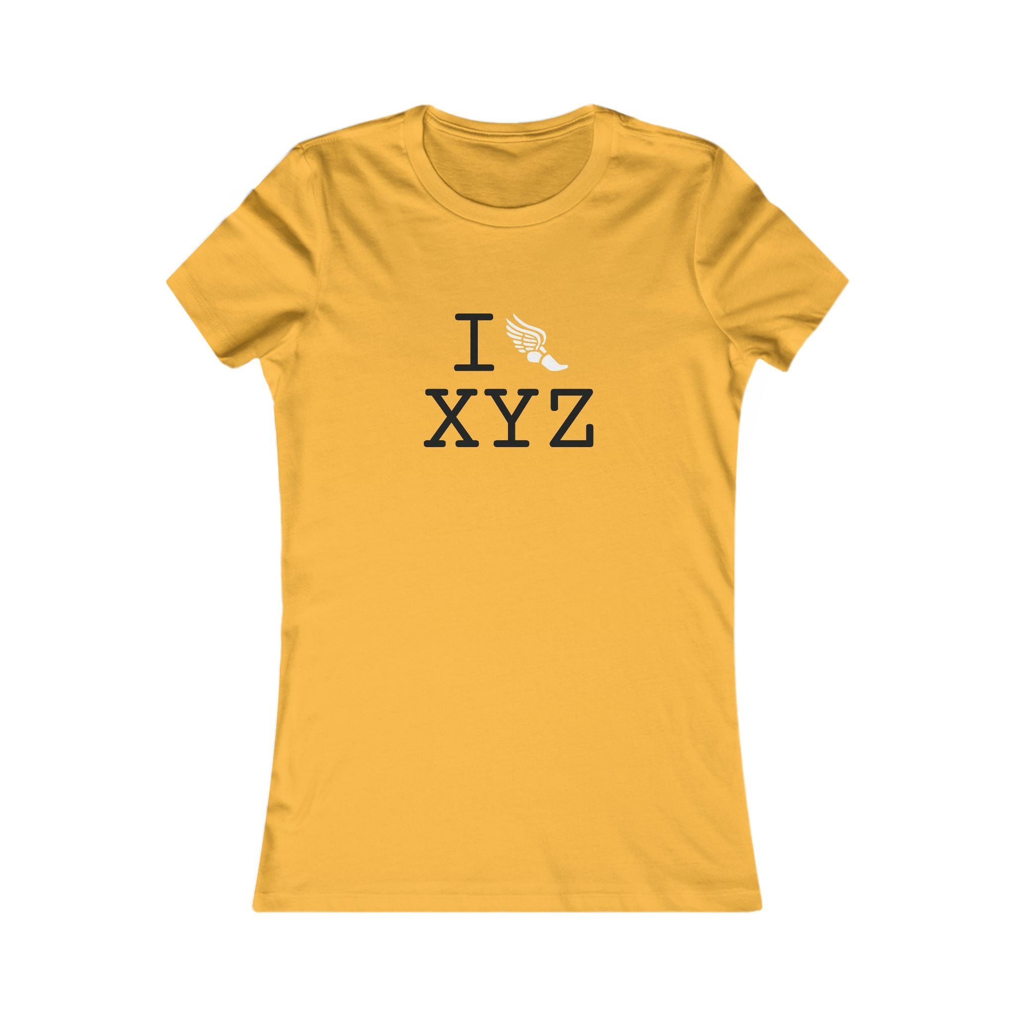 I Run ___ women's T, white logo