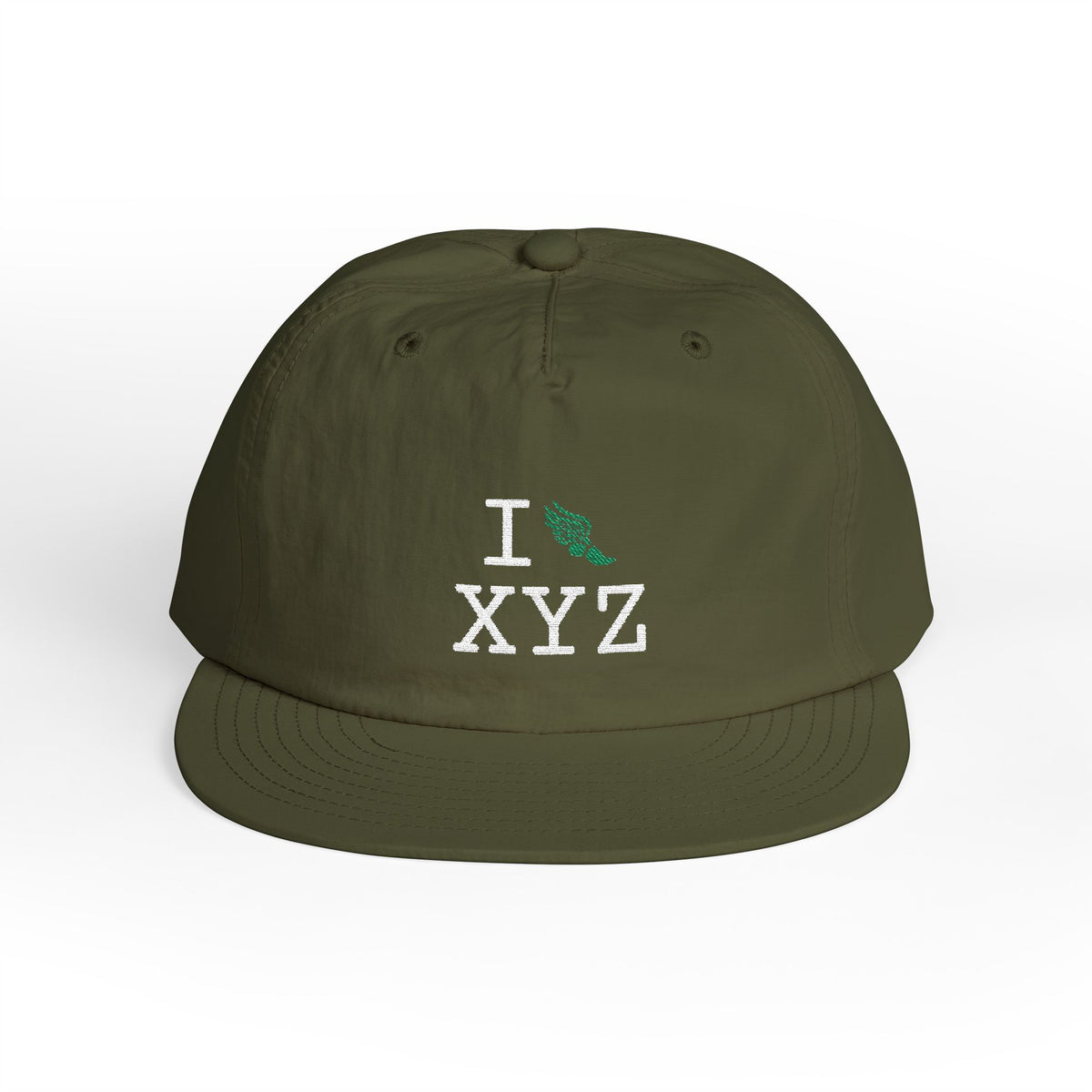 I Run athletic hat, green logo