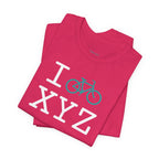 I Bike unisex T, teal bike