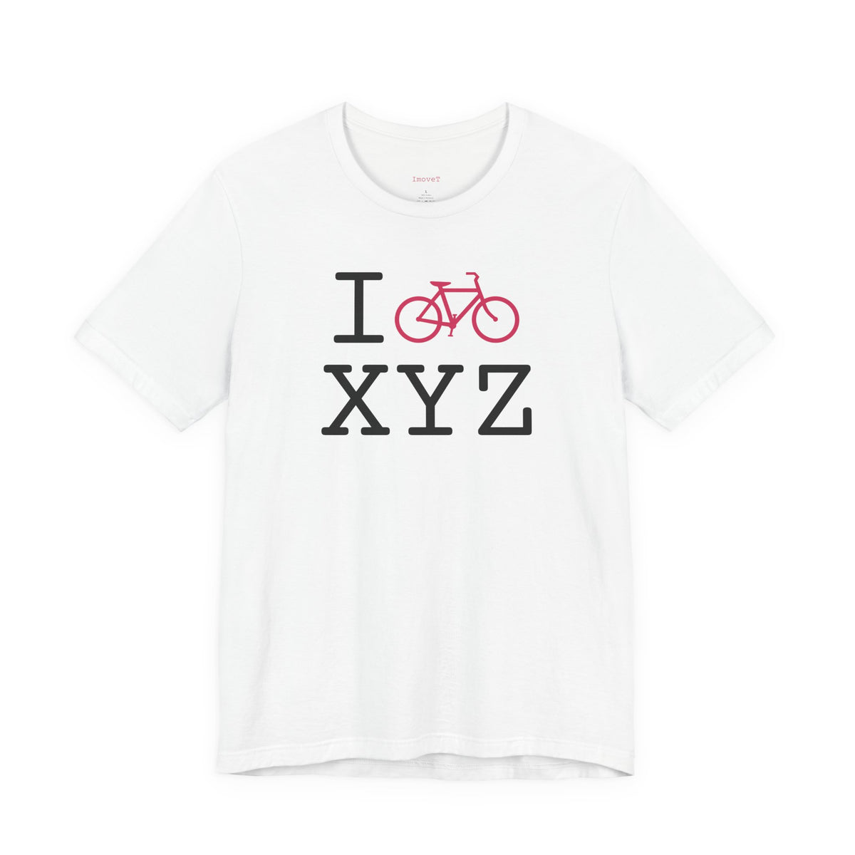 I Bike unisex T, hot pink bike