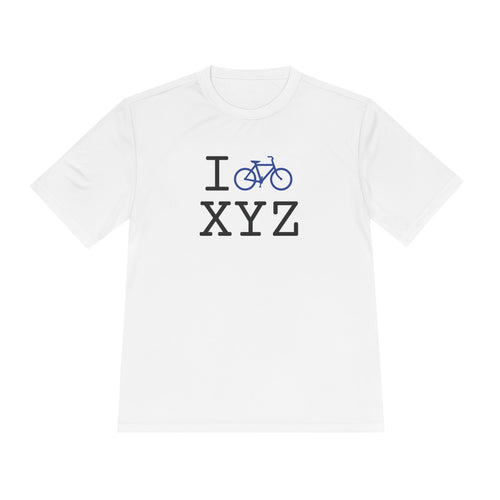 I Bike athletic T, blue bike
