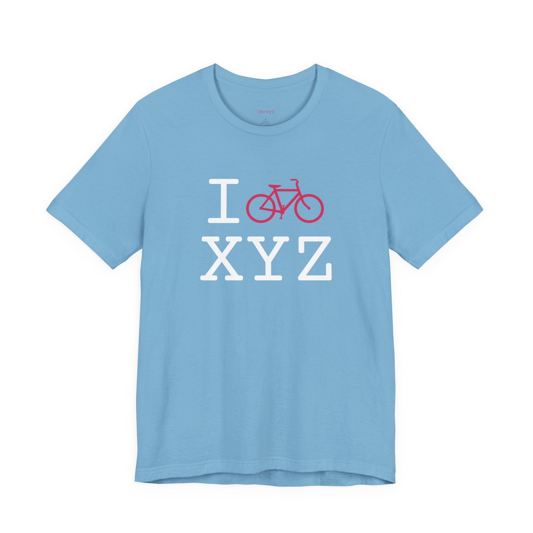 I Bike ___ unisex T, hot pink bike