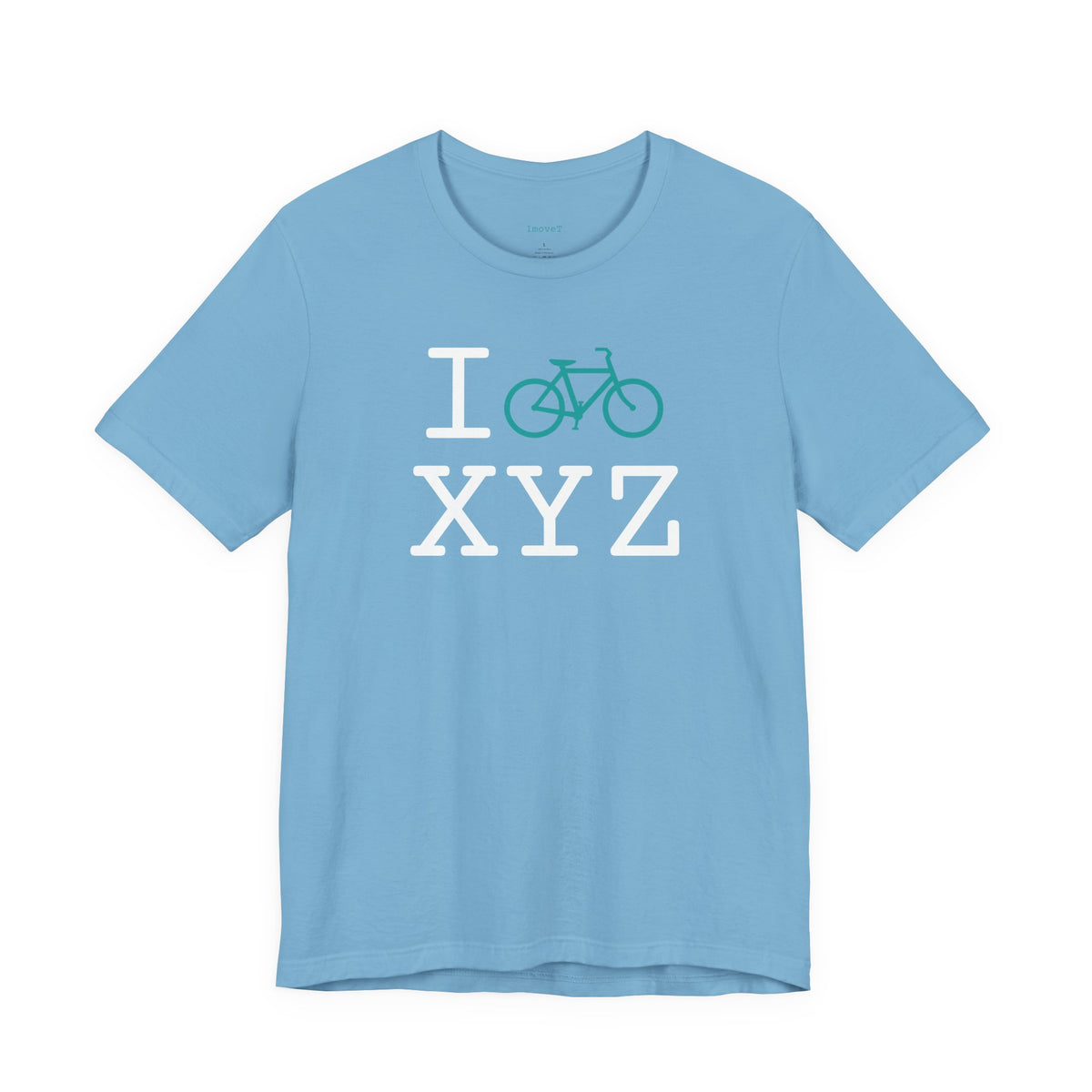 I Bike unisex T, teal bike