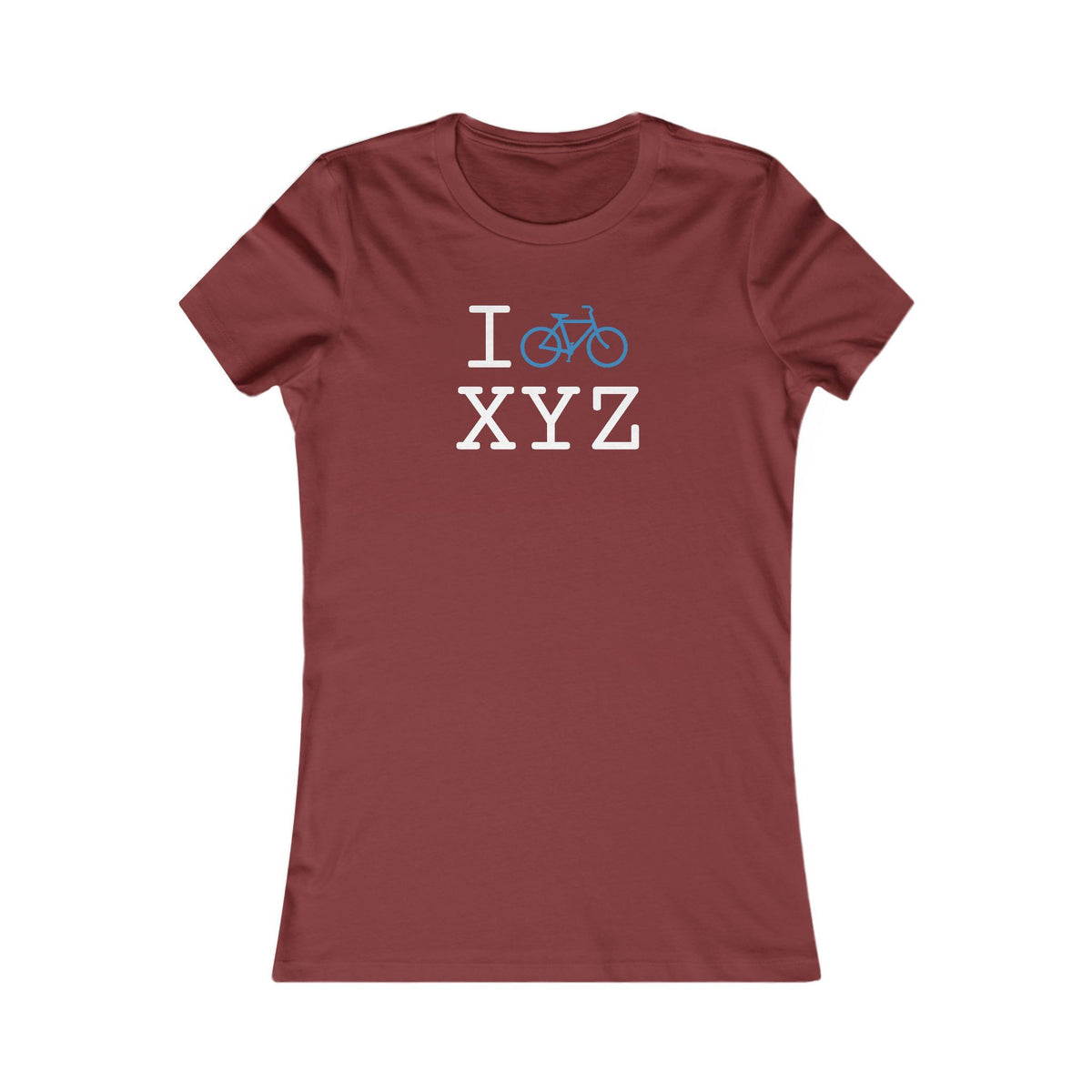 I Bike women's T, light blue bike