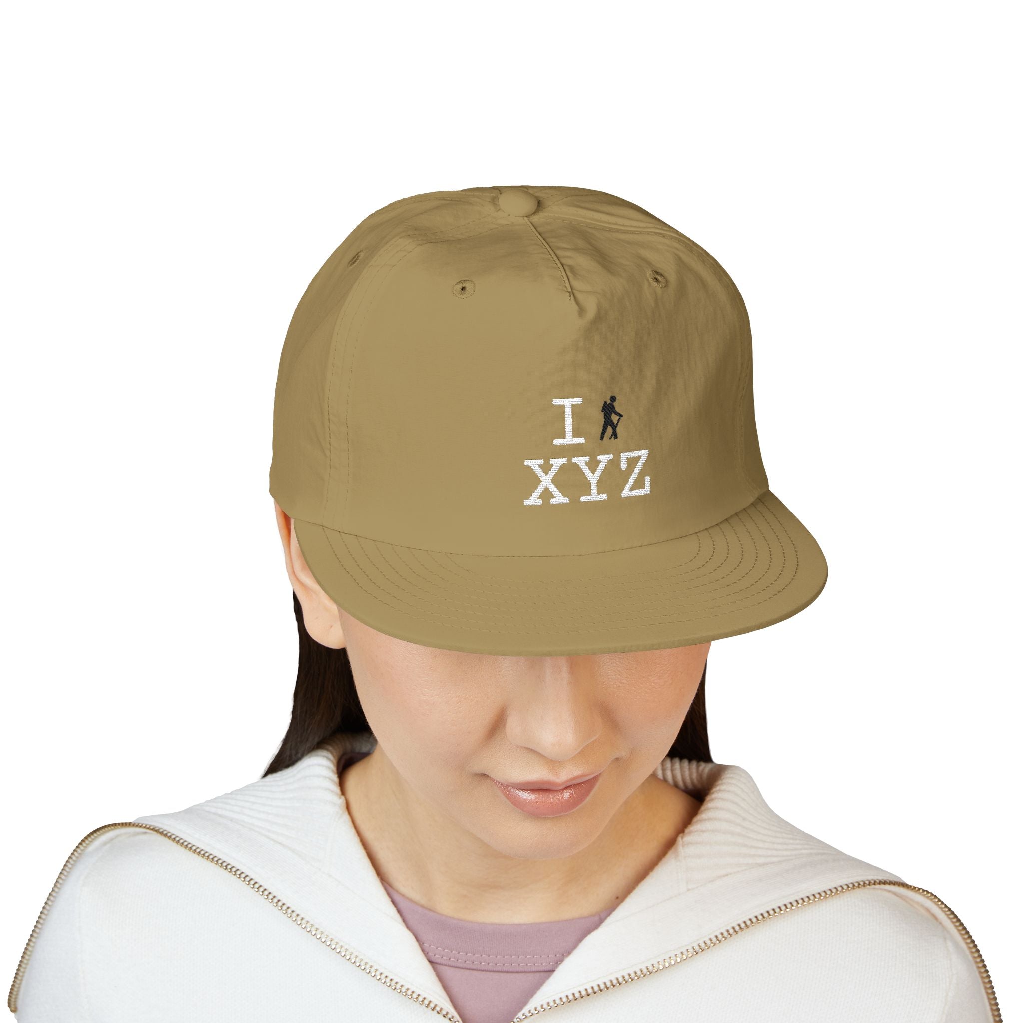I Hike athletic hat, black hiker