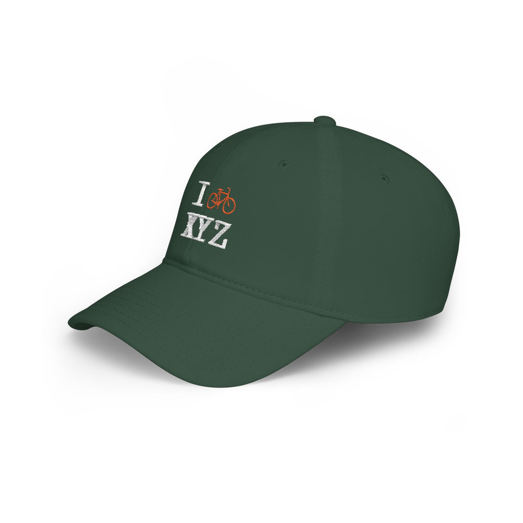I Bike baseball cap, orange bike