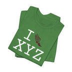 I Run unisex T, maroon logo