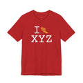 I Run unisex T, yellow logo
