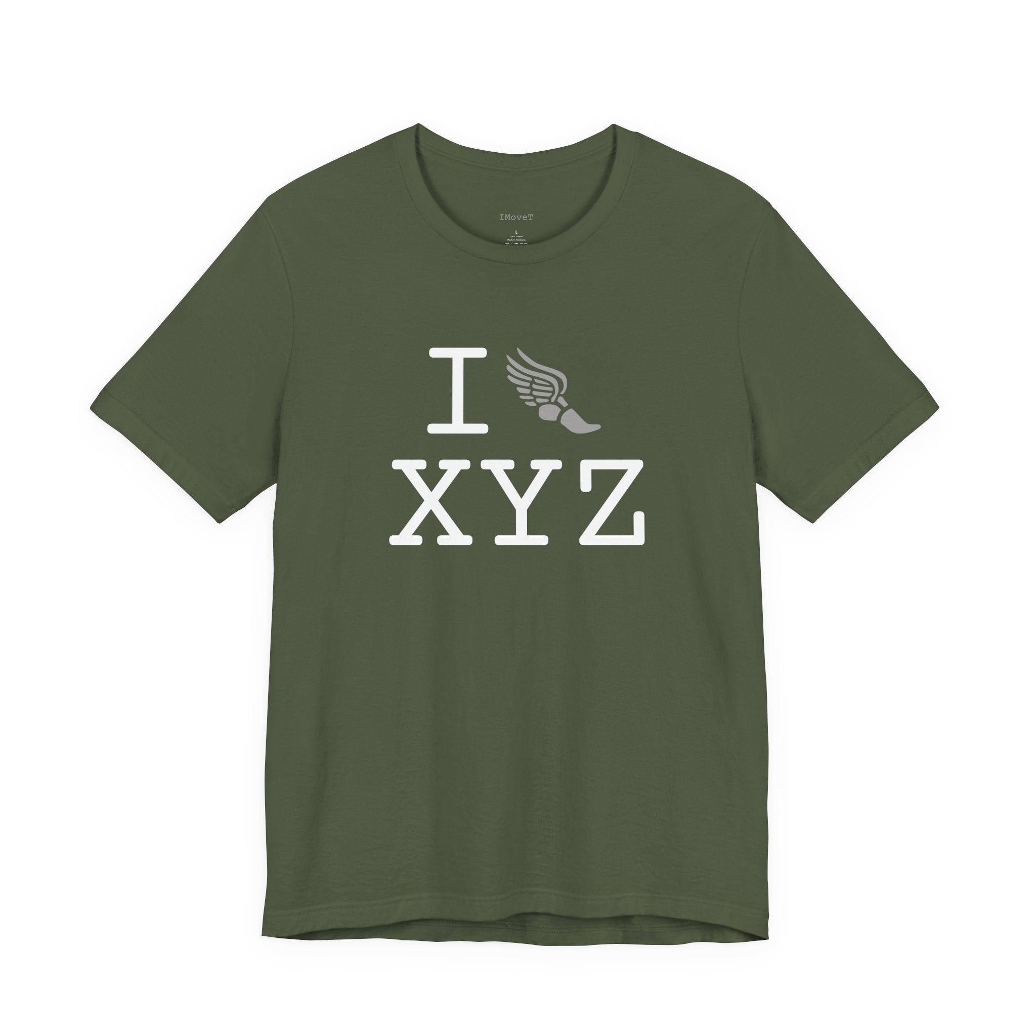 I Run ___ unisex T, grey logo