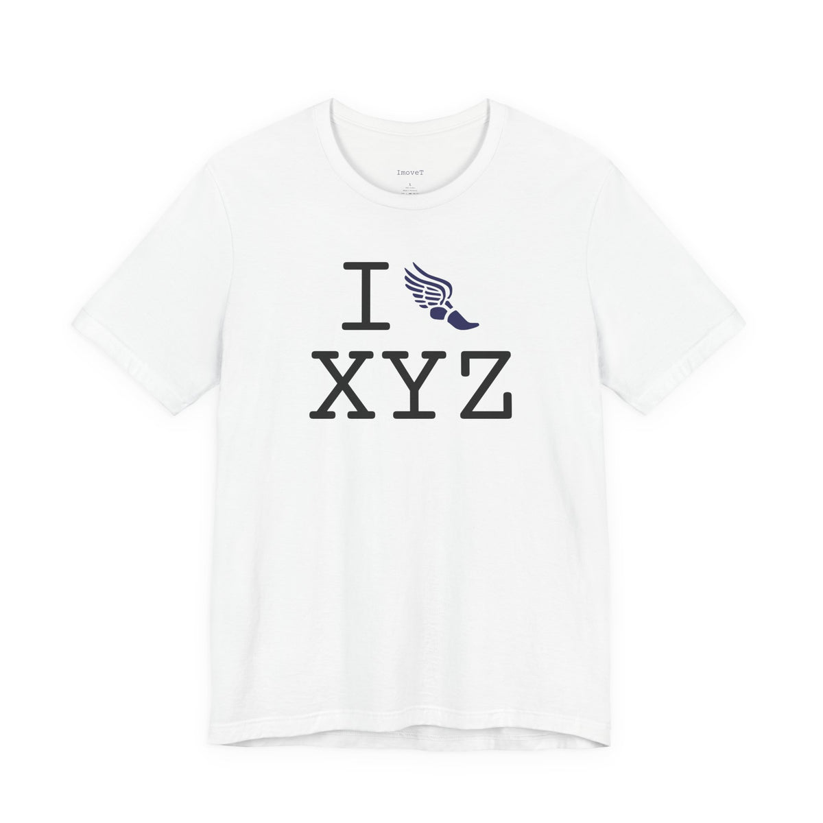 I Run unisex T, navy logo