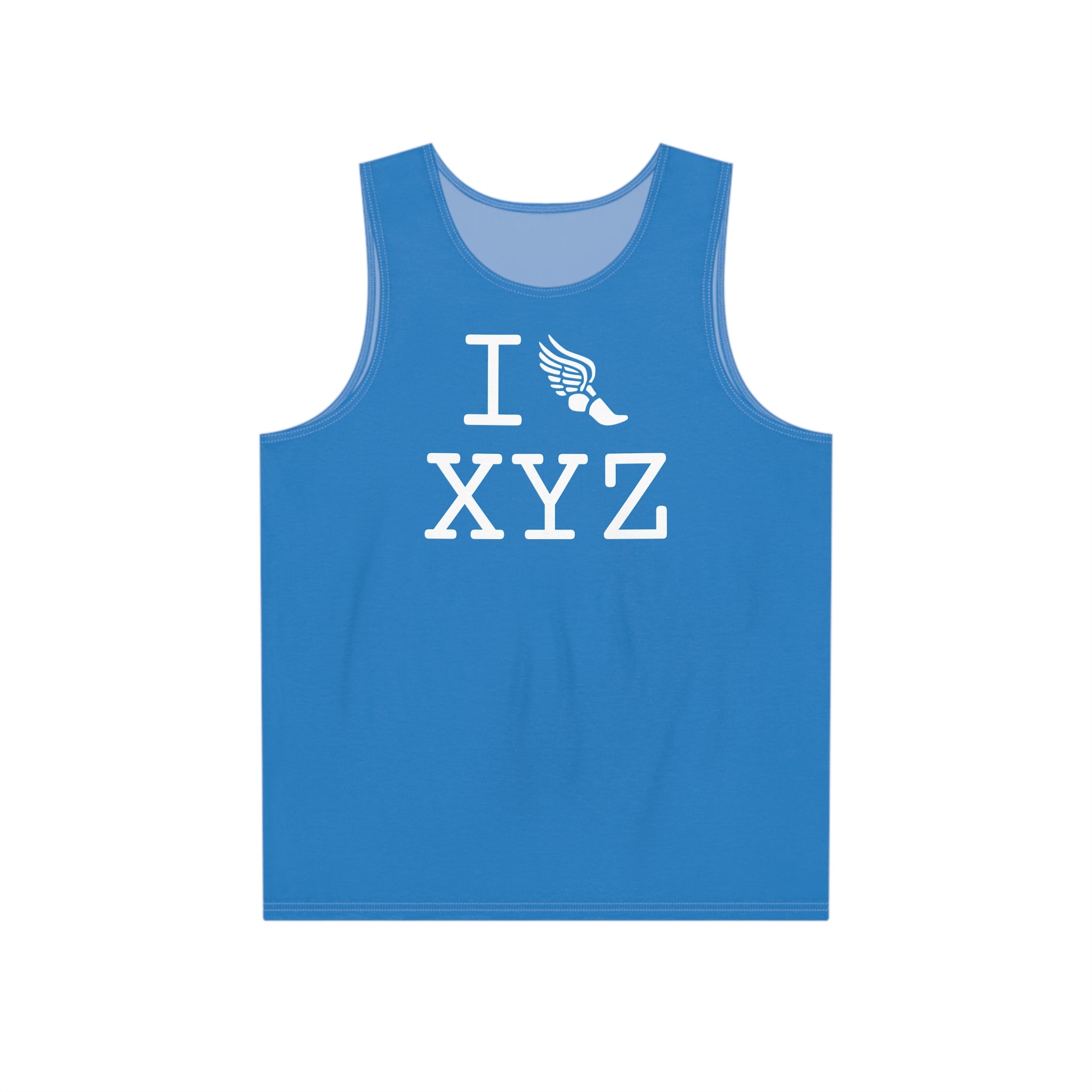 I Run men's singlet, light blue