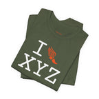 I Run unisex T, orange logo