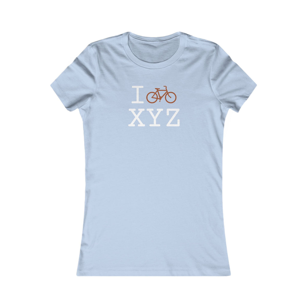 I Bike women's T, dark orange bike