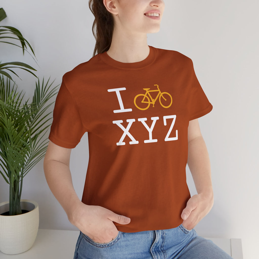 I Bike unisex T, yellow bike