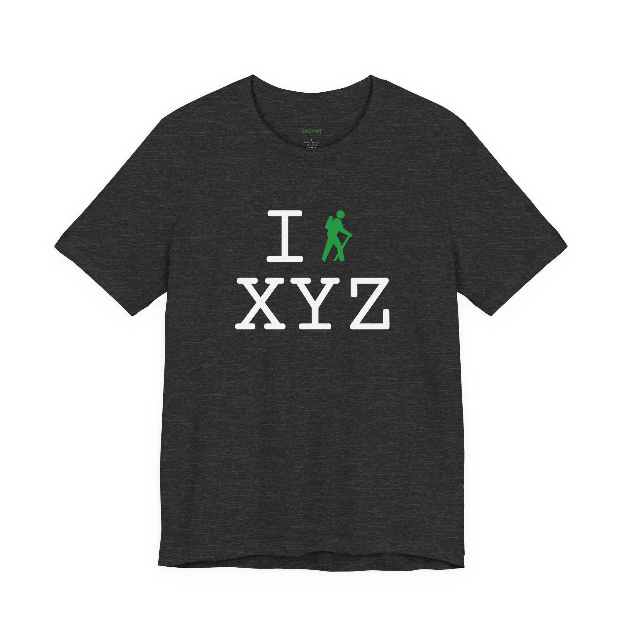 I Hike ___ unisex T, green hiker